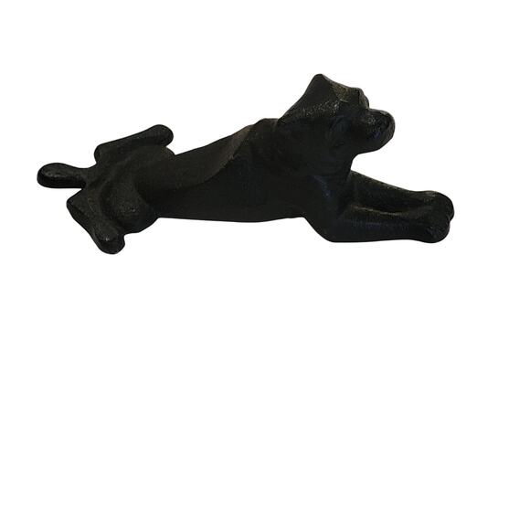 Vintage Cast Iron Door Stopper Lying Dog Doorstop - Picture 1 of 8